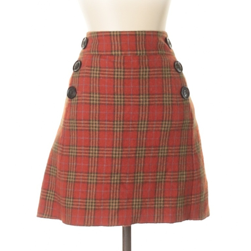 Gap Wool Plaid Mini Skirt